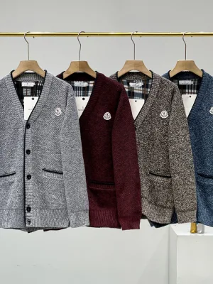 Best Selling Moncler Coats Gray Jacquard Style