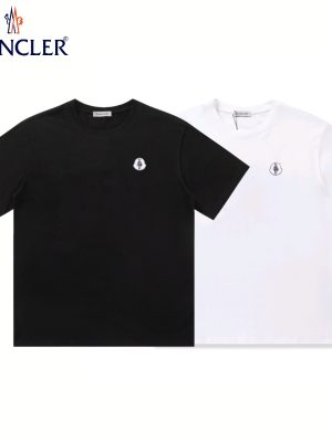 Premium Moncler T-Shirt Black Cotton Logo Luxury