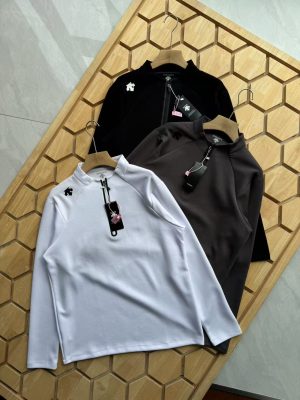 Premium Descente Long Sleeves Black Casual Style