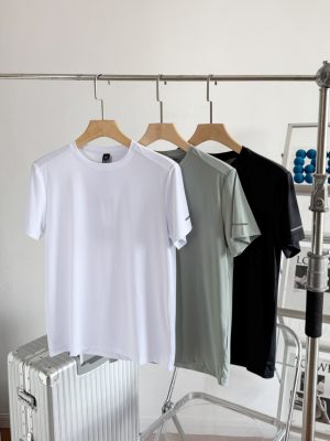 High Quality Lululemon T-Shirt Black Silk Breathable Luxury