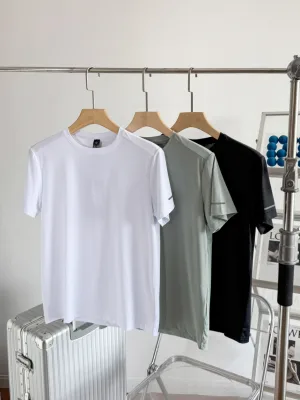 High Quality Lululemon T-Shirt Black Silk Breathable Luxury