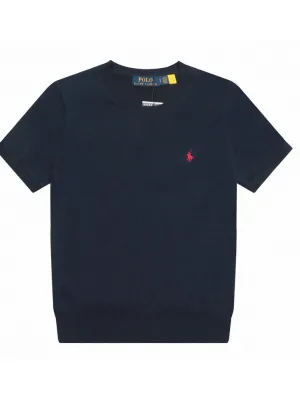 Best Selling Ralph Lauren Short Sleeves White Knit Solid Style