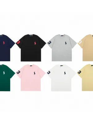 High Quality Ralph Lauren Short Sleeves Black Cotton Classic Luxury