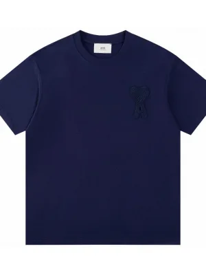 Premium Quality Ami Short Sleeves White Cotton Embroidered Style
