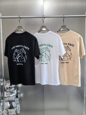 Premium The North Face T-Shirts Gray Print Style