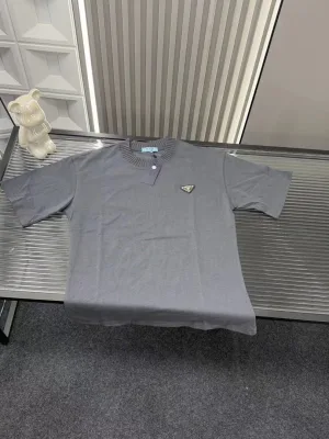 Best Selling Prada Short Sleeves Gray Solid Style