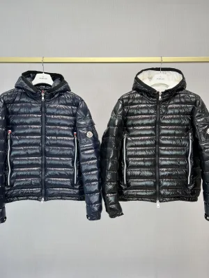 High Quality Moncler Coats Black Checkered Luxury