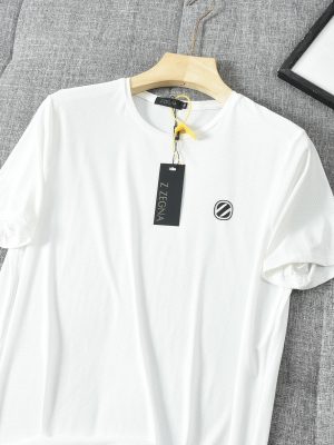 Premium Zegna Short Sleeves Blue Sporty Luxury