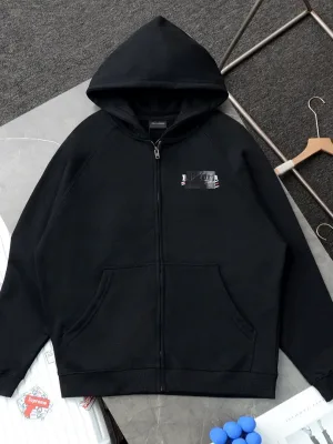 Luxury Balenciaga Jackets Black Cotton Embroidery Collection