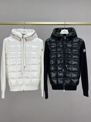 Best Selling Moncler Coats Black Wool Patchwork Style