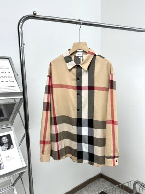 Premium Burberry Long Sleeves Khaki Polyester Casual Style