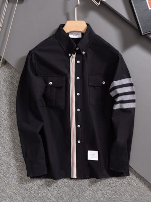 Premium Quality Thom Browne Shirts Red Cotton Classic Style