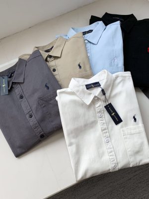 Luxury Ralph Lauren Shirt Black Cotton Logo Collection