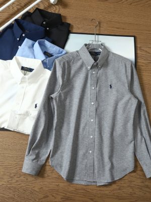 Luxury Ralph Lauren Long Sleeves Navy Cotton Classic Luxury