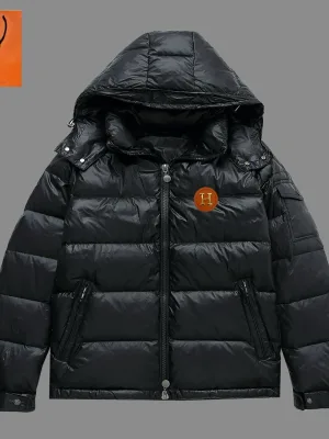 Best Selling HermS Down Jacket Black Nylon Breathable Luxury