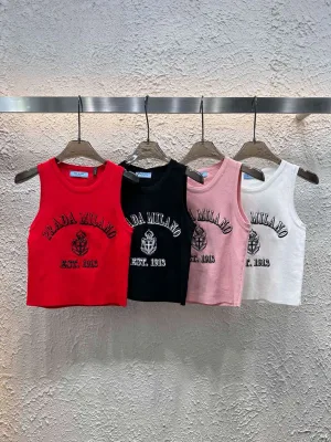 Luxury Prada Vest Red Logo Luxury