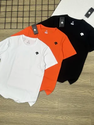 High Quality Descente Short Sleeves Black Print Style