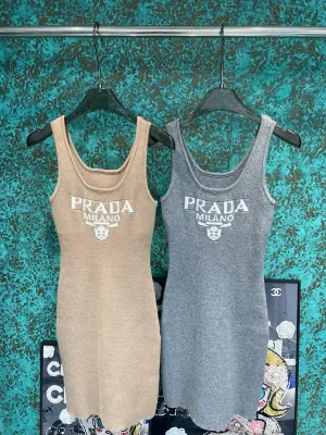 Luxury Prada Vest Gray Knit Logo Luxury