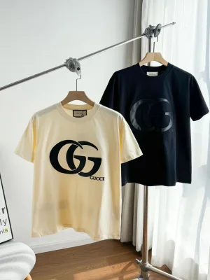 Best Selling Gucci Short Sleeves Black Leather Embroidered Luxury