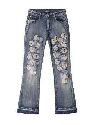 Premium Quality Ami Trousers Blue Leather Washed Style