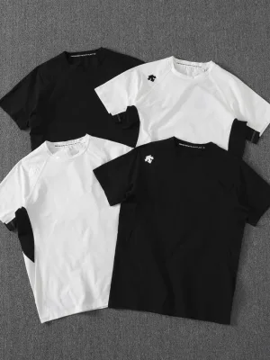 Premium Descente Short Sleeves Black Polyester Classic Luxury