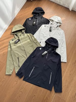 High Quality Descente Jackets Black Nylon Breathable Collection