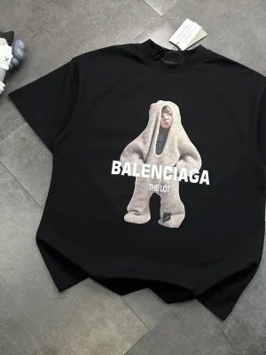 High Quality Balenciaga Short Sleeves Black Washed Collection