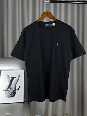 High Quality Ralph Lauren Short Sleeves Black Cotton Classic Collection