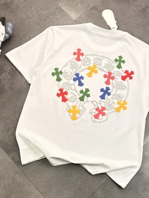 High Quality Chrome Hearts Short Sleeves White Cotton Classic Collection