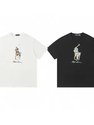 Best Selling Ralph Lauren Short Sleeves White Cotton Print Collection