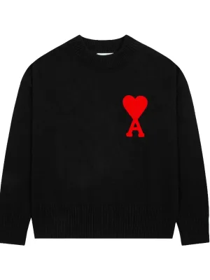 Luxury Ami Sweater White Cotton Classic Style