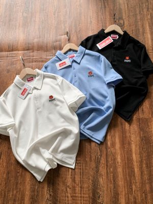High Quality Kenzo Short-Sleeved T-Shirts Sky Cotton Elegant Luxury