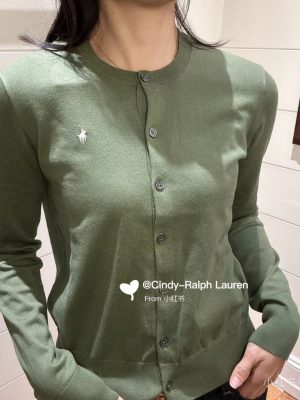 High Quality Ralph Lauren Long Sleeves White Knit Solid Luxury