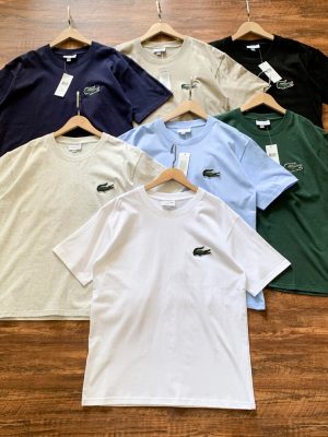 Premium Lacoste T-Shirt Navy Cotton Logo Style