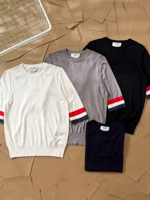 Best Selling Thom Browne T-Shirts Red Wool Classic Style